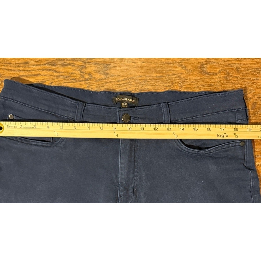 Banana Republic Traveler Pants Mens 38x29 Navy Blue Slim Straight Excellent - Picture 8 of 11